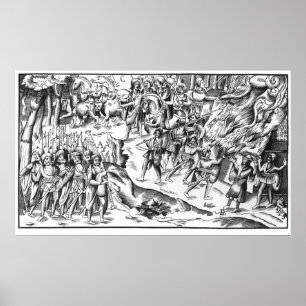 Pôster Irish Cattle Raid on a English Plantation