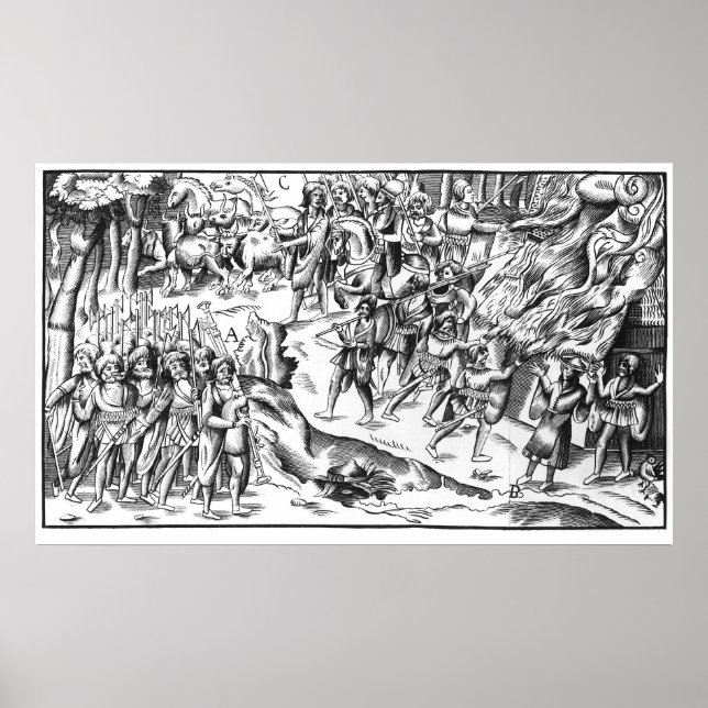 Pôster Irish Cattle Raid on a English Plantation (Frente)