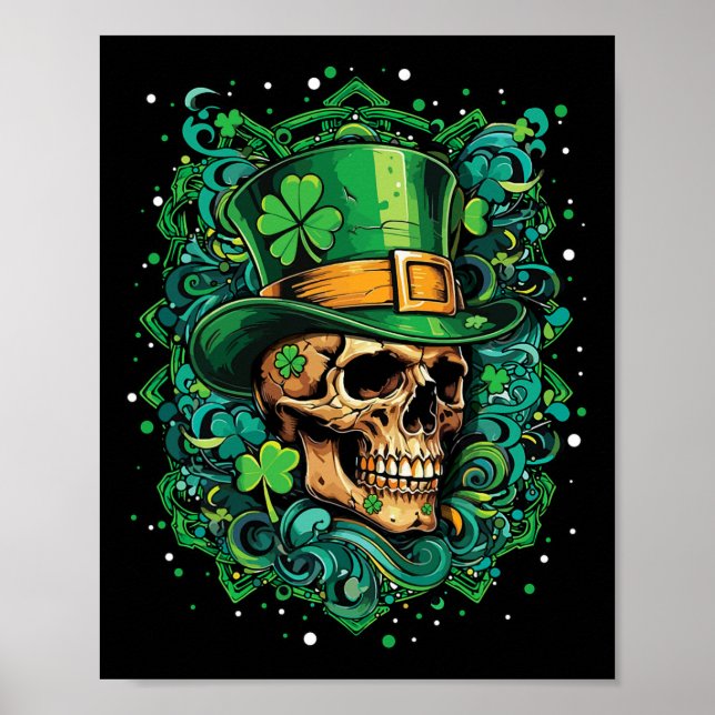 Poster Irish Saint Patrick's Day Paddy Shamrock Dia De Lo (Frente)