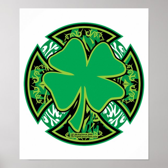 Pôster Irish Shamrock Cross (Frente)