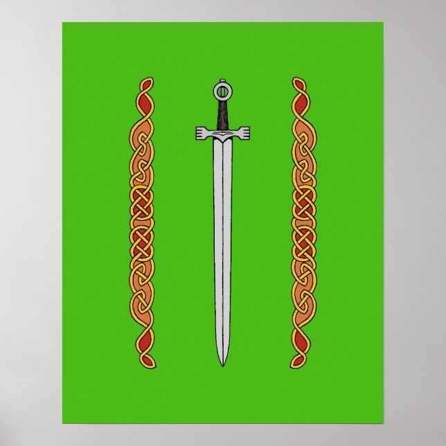 Poster Irish Sword and Knotwork (Frente)