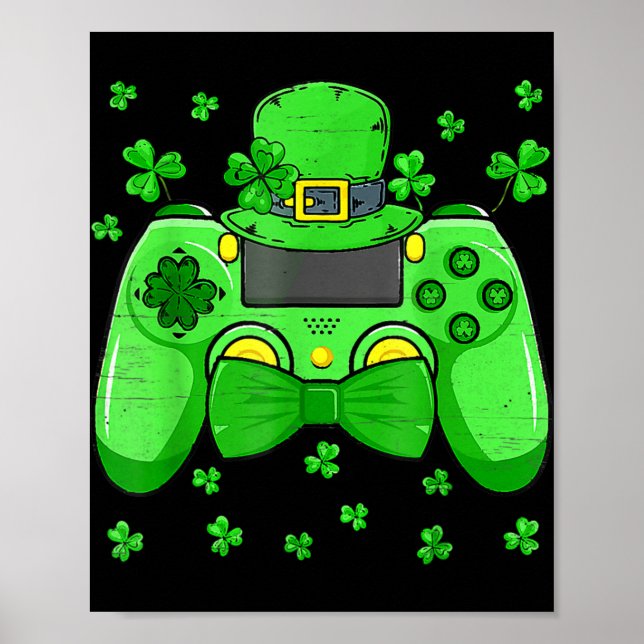 Poster Irish Video Game Controller Tie St Patricks Da (Frente)