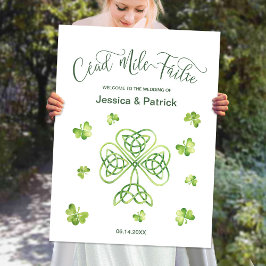 Poster Irish Wedding Welcome Sign Cead Mile Failte