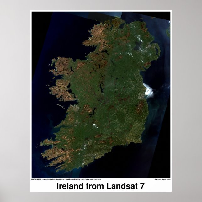 Pôster Irlanda do Landsat 7 (Frente)
