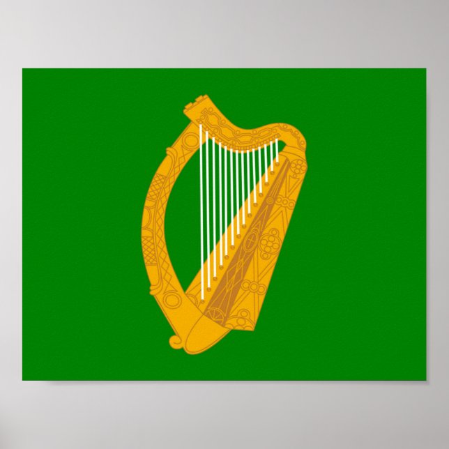 Pôster irlanda green harp flag irlanda (Frente)