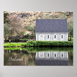 Pôster Irlanda, Igreja, Muro de Pedra, Lago, Fotografia