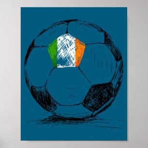 Poster Irlanda Irlandês Eire Design da Bandeira Em Jers C
