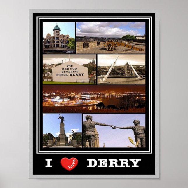 Poster Irlanda norte - Derry - I Love - (Frente)