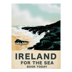 Pôster Irlanda "Para o mar" poster de viagens náutico