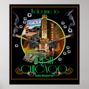 Poster Irlandês 1920 de Chicago