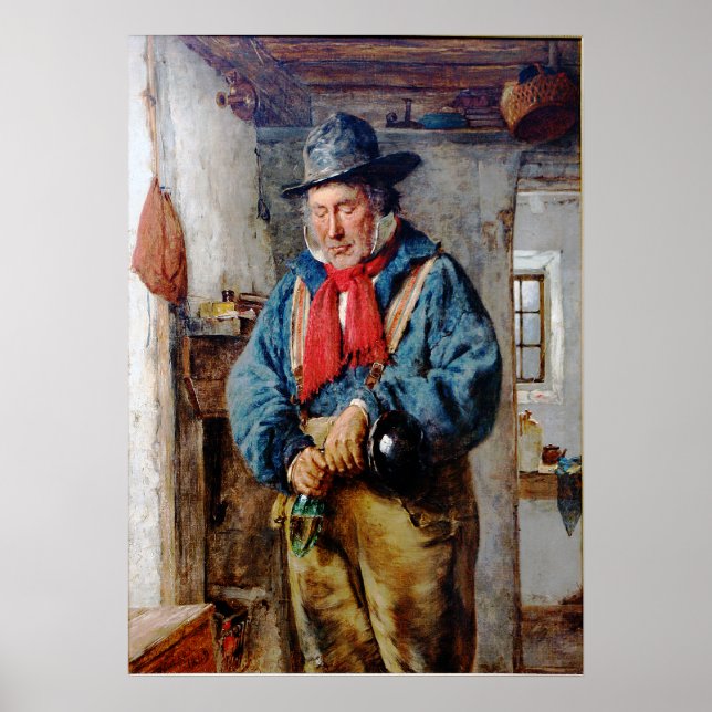 Pôster Irlandês Coloca Whiskey Em Flask (Frente)