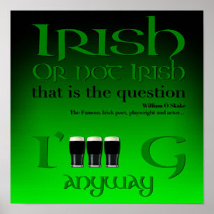 Poster Irlandês ou não Dia de São Patrício original irlan
