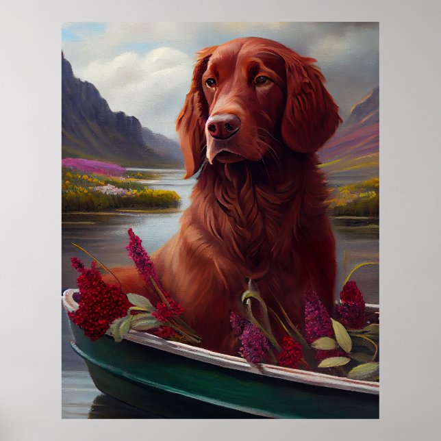 Poster Irlandês Vermelho em um Paddle: Uma Aventura Cênic (Frente)