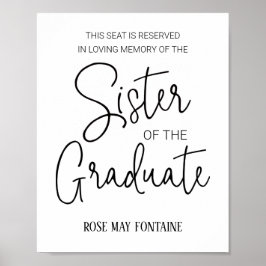 Poster Irmã da Cadeira Reservada em Memória do Graduado