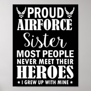 Poster Irmã da Força Aérea Orgulhosa Camisa Veteranos Dia
