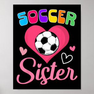 Poster Irmã de Futebol Fofa Coração