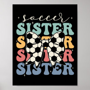 Poster Irmã de Futebol Vintage Esportista Irmã Mães D