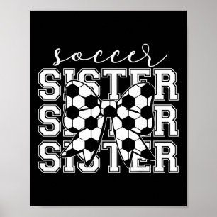 Poster Irmã de Futebol Vintage Esportista Irmã Mães D