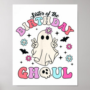 Poster Irmã Do Aniversário Ghoul Groovy Halloween Ghos