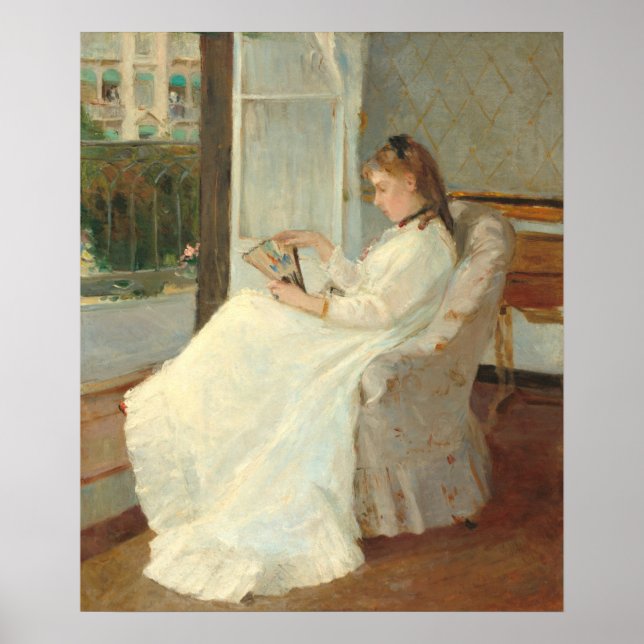 Poster Irmã do Artista na Janela, Berthe Morisot Belas Ar (Frente)