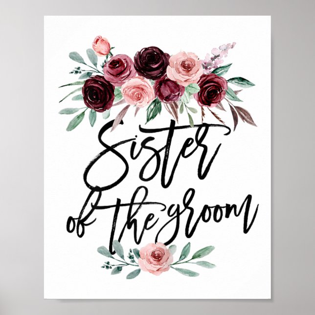 Poster Irmã Do Casamento Da Noiva Bridesmaid Honor (Frente)
