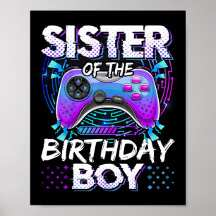 Poster Irmã Do Menino Do Aniversário Jogo De Vídeo Engraç