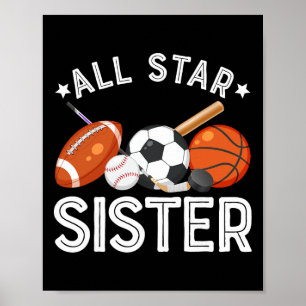 Poster Irmã Estrela do Menino do Aniversário Sketll Futeb