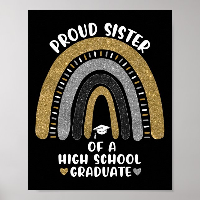 Poster Irmã Orgulhosa De Um Formando Segundo grau Arco-Ír (Frente)