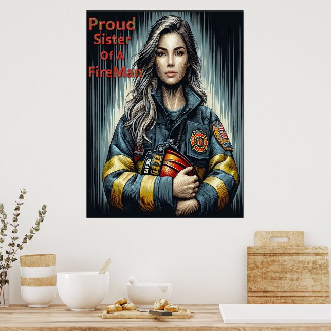 Poster Irmã Orgulhosa De Uma Robótica FogoFighter (Cozinha)
