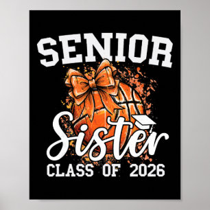 Poster Irmã Sênior Cl De 2026 Coquette Basquete Graduada