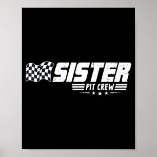 Poster Irmã T Tripulação Corrida Carro Aniversário Famíli