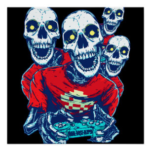 Pôster Irmandade Eterna de Jogos: O Esqueleto Gamer Verme