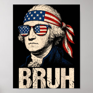 Poster Irmão 4 de Julho George Washington Americano