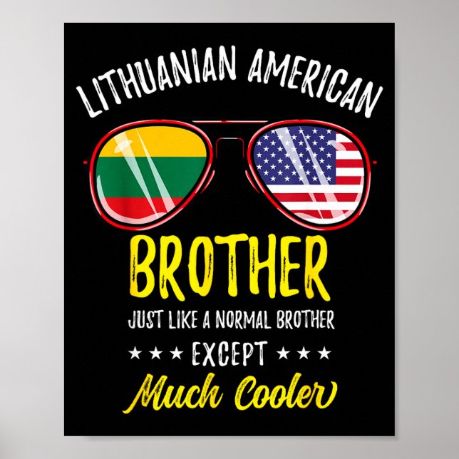 Poster Irmão americano lituano engraçado (Frente)