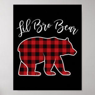 Poster Irmão Bear Pajama Red Buffalo Xmas Família Engraça