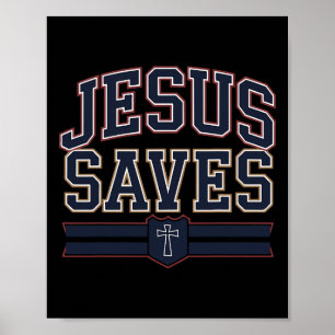 Poster Irmão Cristão Jesus Salva o Jovem do Hockey Você A