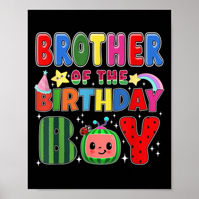 Poster Irmão Da Família Melon Birthday Boy Matching (Frente)