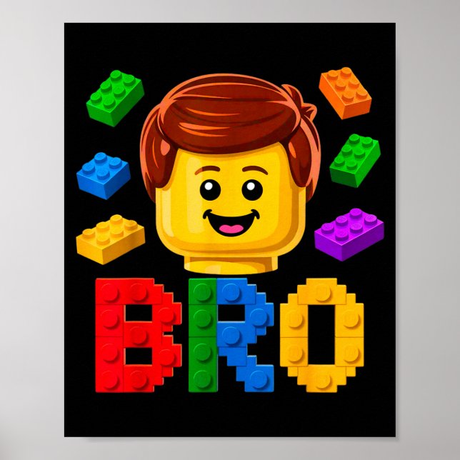 Poster Irmão da família mestre construtor edifício tijolo (Frente)