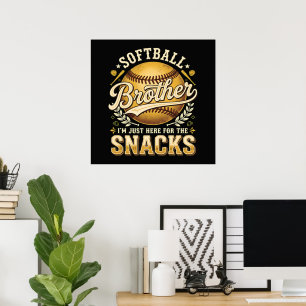Poster Irmão de Softball Divertido Lanches Esportes