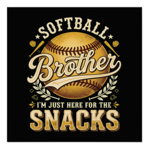 Pôster Irmão de Softball Divertido Lanches Esportes