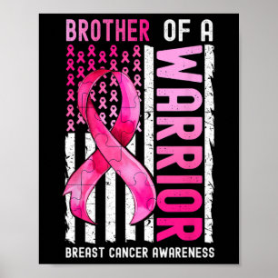 Poster Irmão De Um Cancer De Mama Guerreiro, U.A Flag Awa