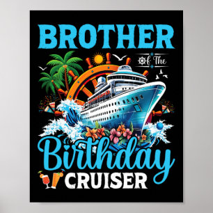 Poster Irmão Do Barco De Cruzeiro Do Cruiser De Aniversár