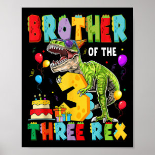 Poster Irmão Do Dinossauro Rex aniversário de 3 anos