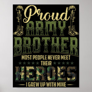 Poster Irmão do Exército Orgulhoso Camisa Vetera Militar