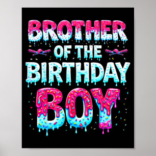 Poster Irmão Do Menino Do Aniversário Sorvete Beisebol Fa