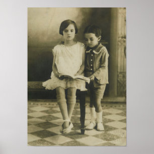 Poster Irmão e irmã do vintage