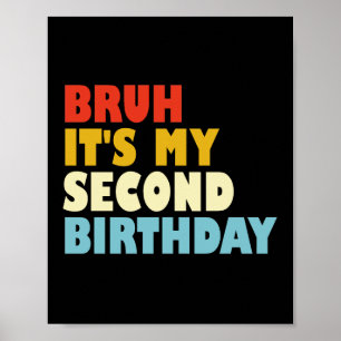 Poster Irmão É Meu Segundo Aniversário Crianças de 2 Anos