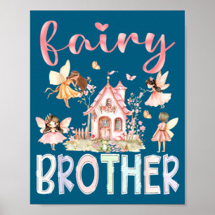 Poster Irmão Fada Mágico Floral Divertido Aniversário Men