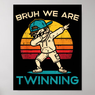 Poster Irmão Gêmeo Menino Dab Retro Dia dos Gêmeos Meme M