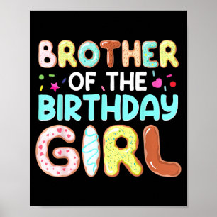 Poster Irmão Groovy Da Menina Do Aniversário Fofo Faz Fam